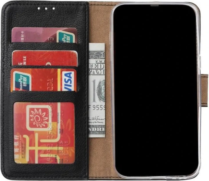 iPhone 16E Hoesjes – Bookcase – Magneetsluiting – Inclusief Screenprotector – Zwart-Ilumina Benelux
