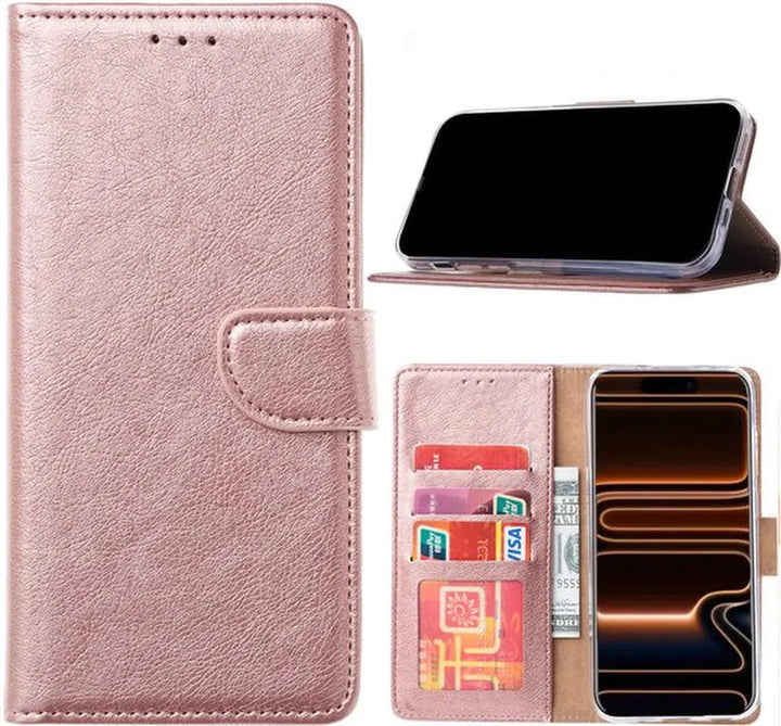 iPhone 16E Hoesjes – Bookcase – Magneetsluiting – Roségoud-Ilumina Benelux