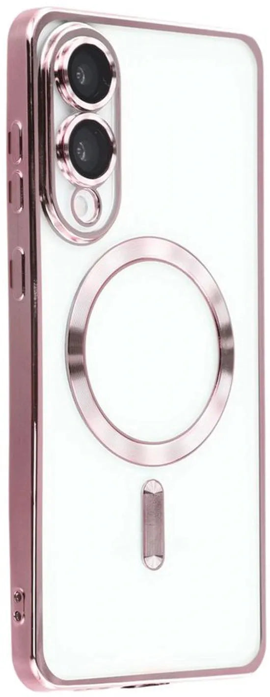 Samsung Galaxy S25 Edge Hoesjes – Siliconen Backcover – MagSafe – 2x Screenprotector – Roségoud-Ilumina Benelux