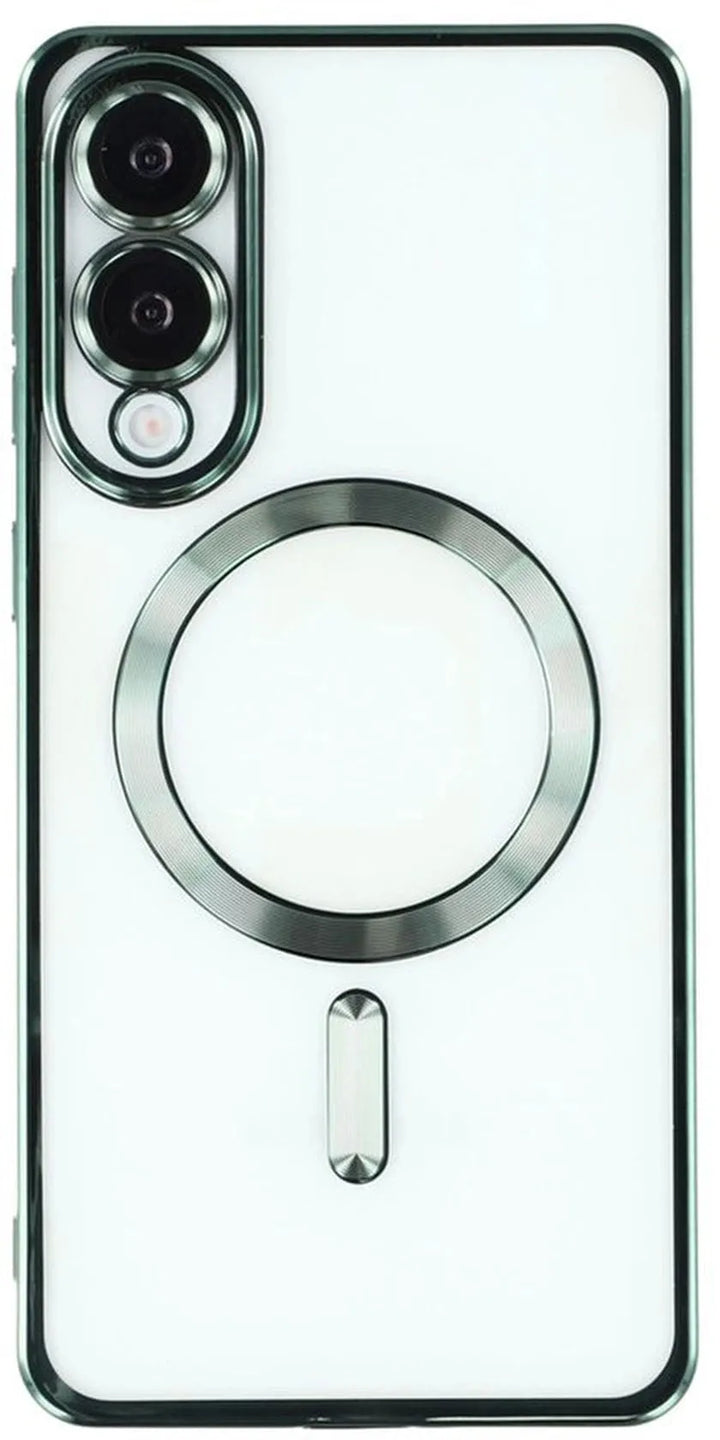 Samsung Galaxy S25 Edge Hoesjes – Siliconen Backcover – MagSafe – 2x Screenprotector – Groen-Ilumina Benelux