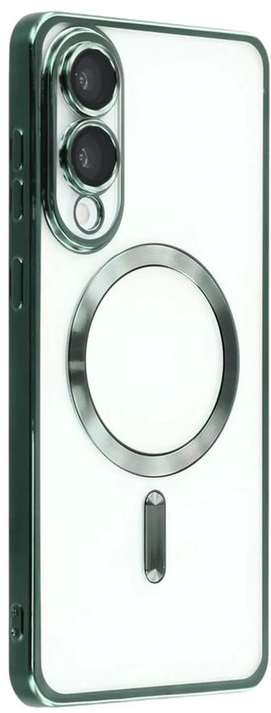 Samsung Galaxy S25 Edge Hoesjes – Siliconen Backcover – MagSafe – 2x Screenprotector – Groen-Ilumina Benelux