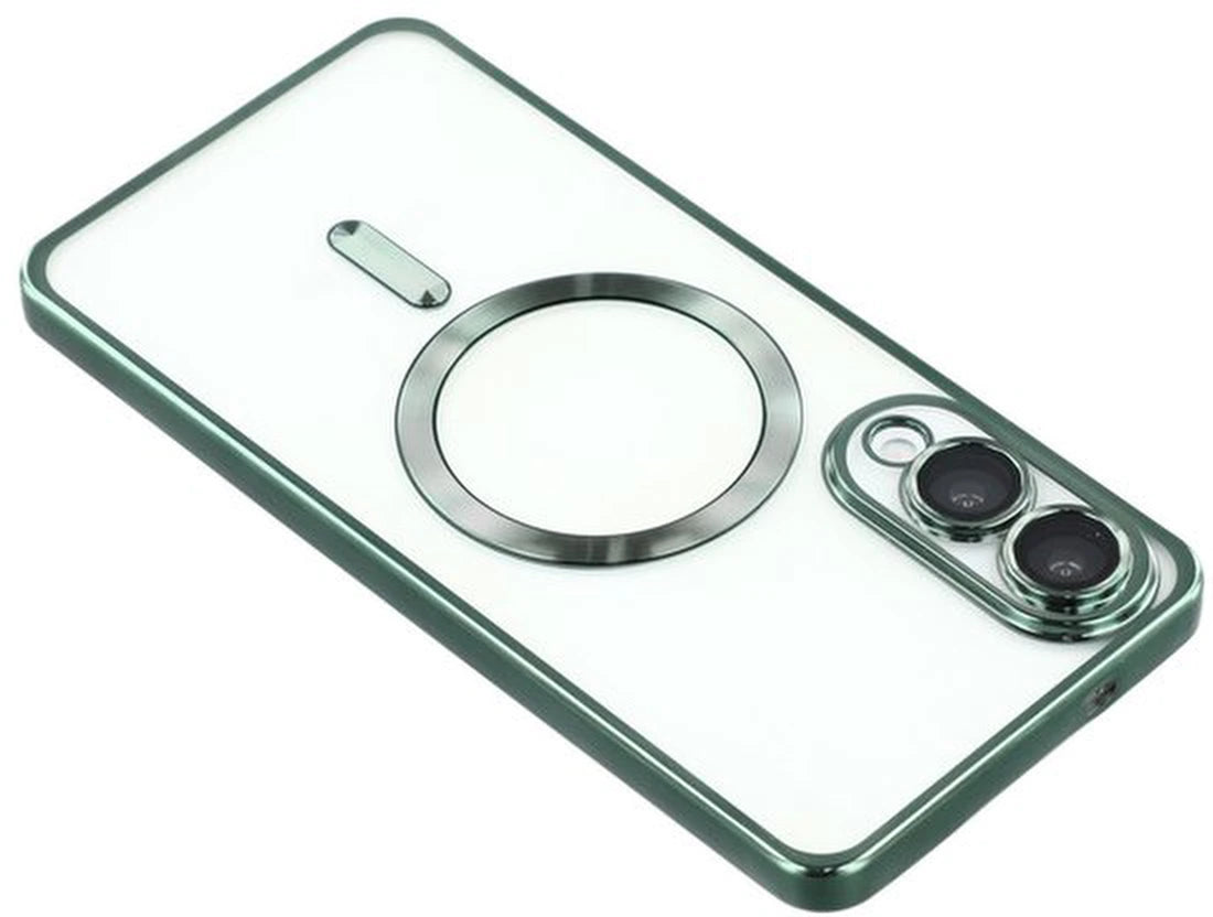 Samsung Galaxy S25 Edge Hoesjes – Siliconen Backcover – MagSafe – 2x Screenprotector – Groen