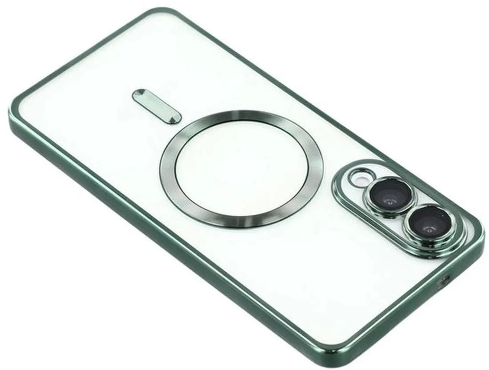 Samsung Galaxy S25 Edge Hoesjes – Siliconen Backcover – MagSafe – 2x Screenprotector – Groen-Ilumina Benelux