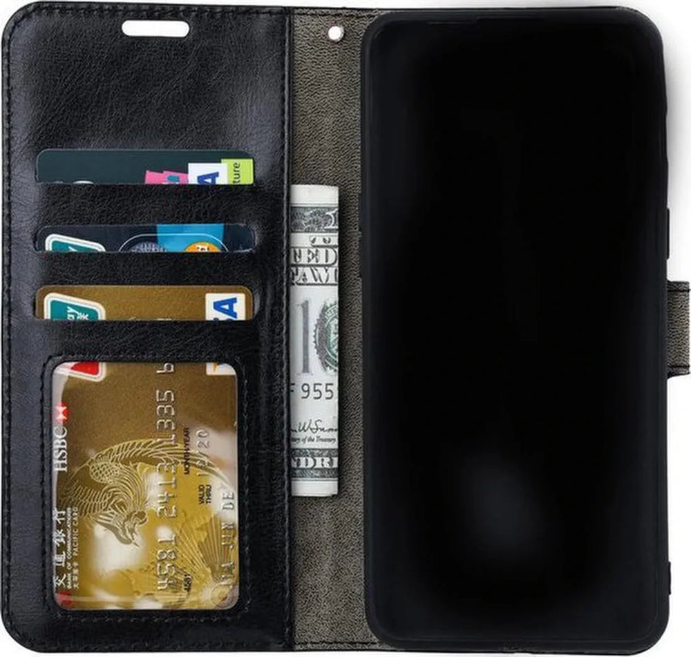 Xiaomi Redmi Note 14 5G Hoesjes – Bookcase Portemonnee – 3 Kaartvakken – Magneetsluiting – Zwart-Ilumina Benelux