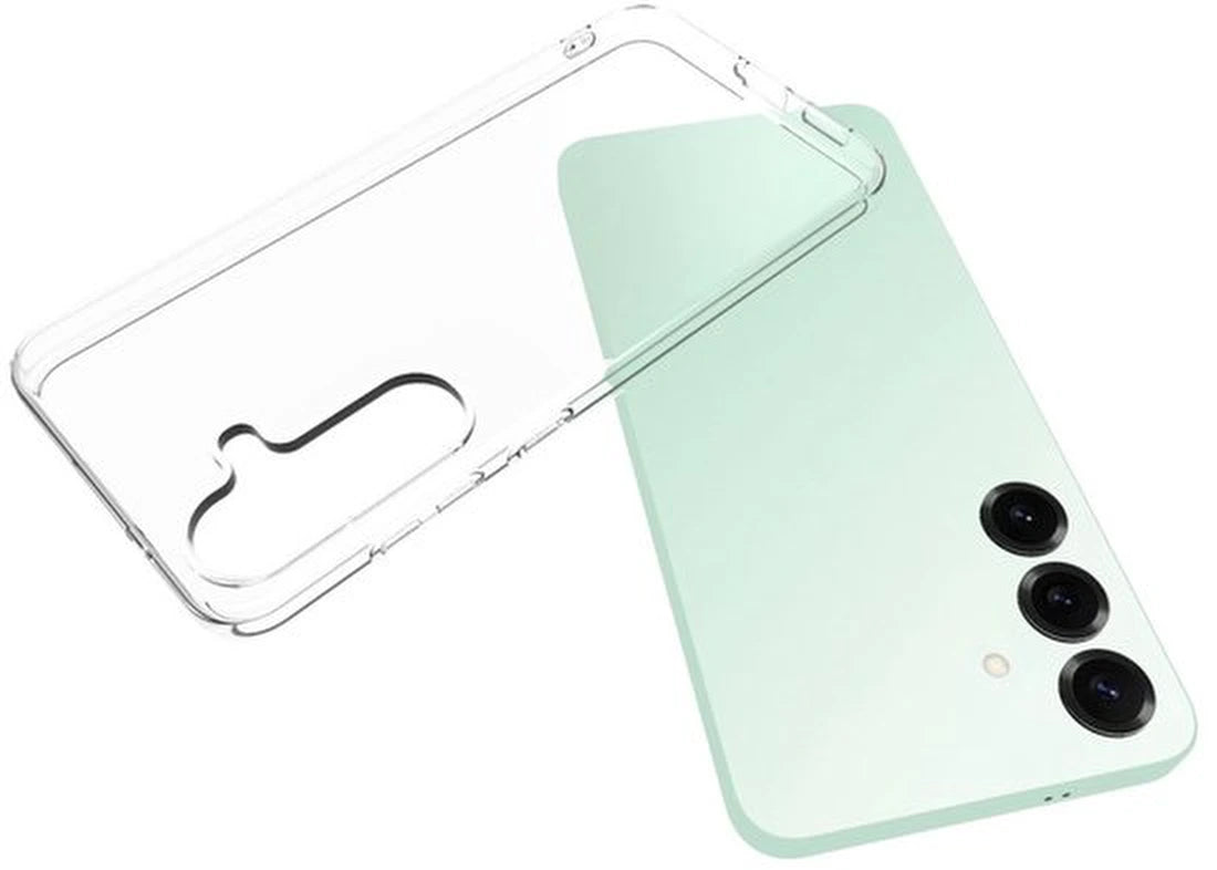 Samsung Galaxy S25 FE Hoesjes – Transparante Siliconen Backcover – Inclusief 3x Gehard Glas Screenprotector – Anti-kras – Transparant