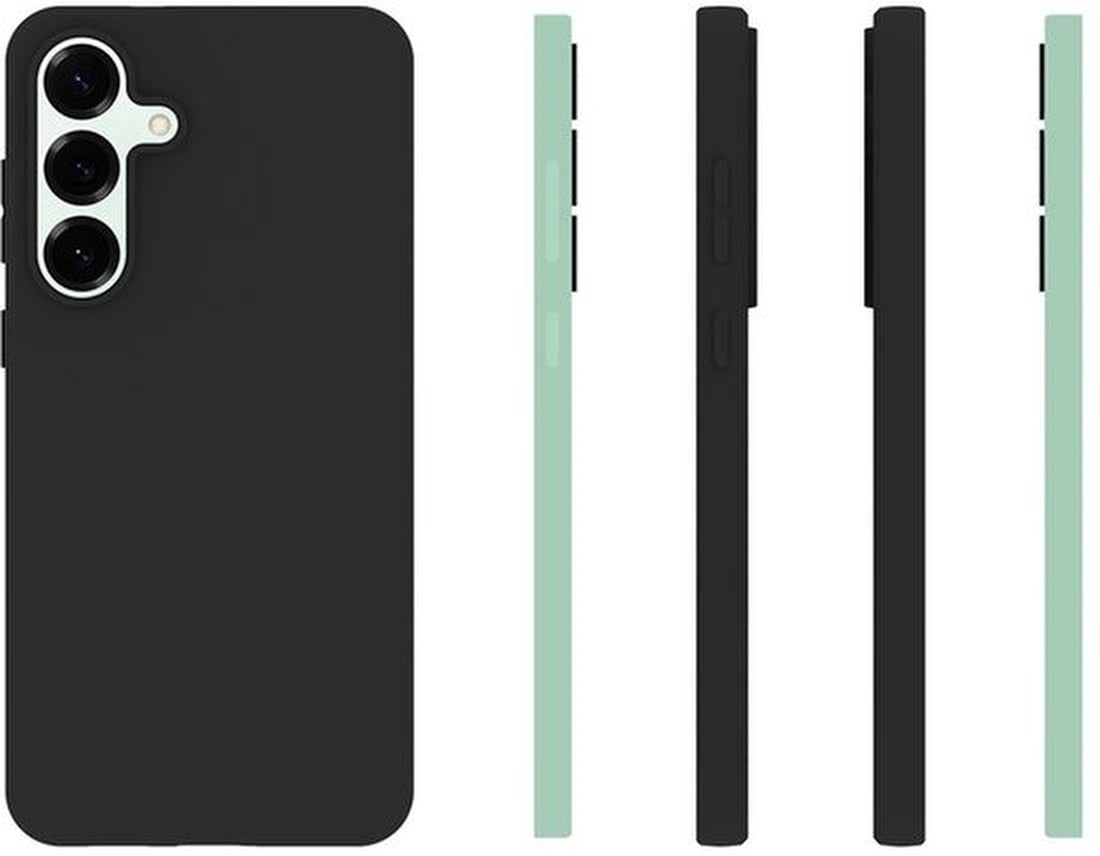 Samsung Galaxy S25 FE Hoesjes – Siliconen Backcover – Screenprotector Gehard Glas 3-Pack – Zwart