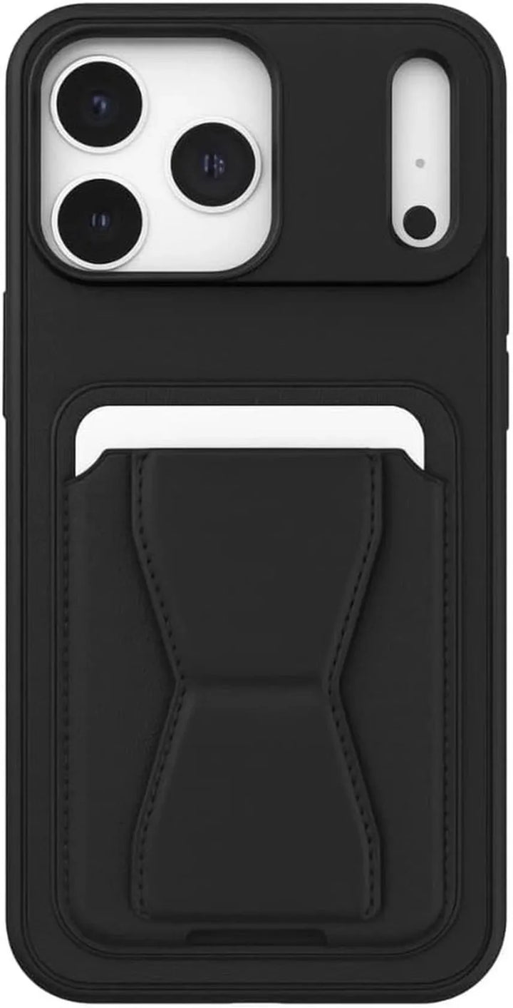 iPhone 17 Pro Max Hoesjes – Schokbestendige Backcover – Kaarthouder – Ingebouwde Standaard – Zwart-Ilumina Benelux