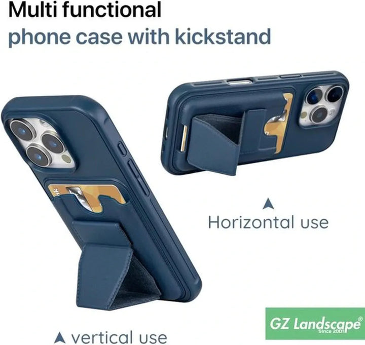 iPhone Air Hoesjes – Schokbestendige Backcover – Kaarthouder – Ingebouwde Standaard – Zwart-Ilumina Benelux
