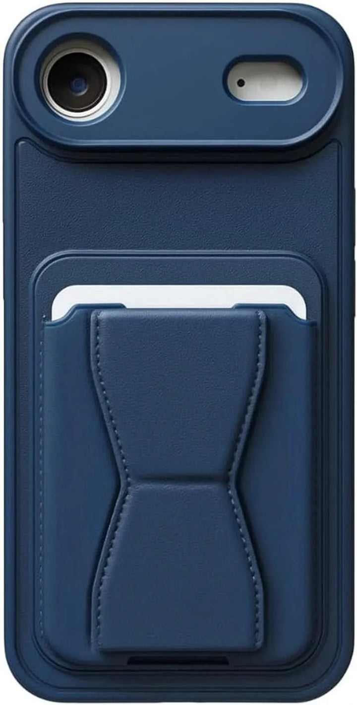 iPhone Air Hoesjes – Schokbestendige Backcover – Kaarthouder – Ingebouwde Standaard – Blauw-Ilumina Benelux