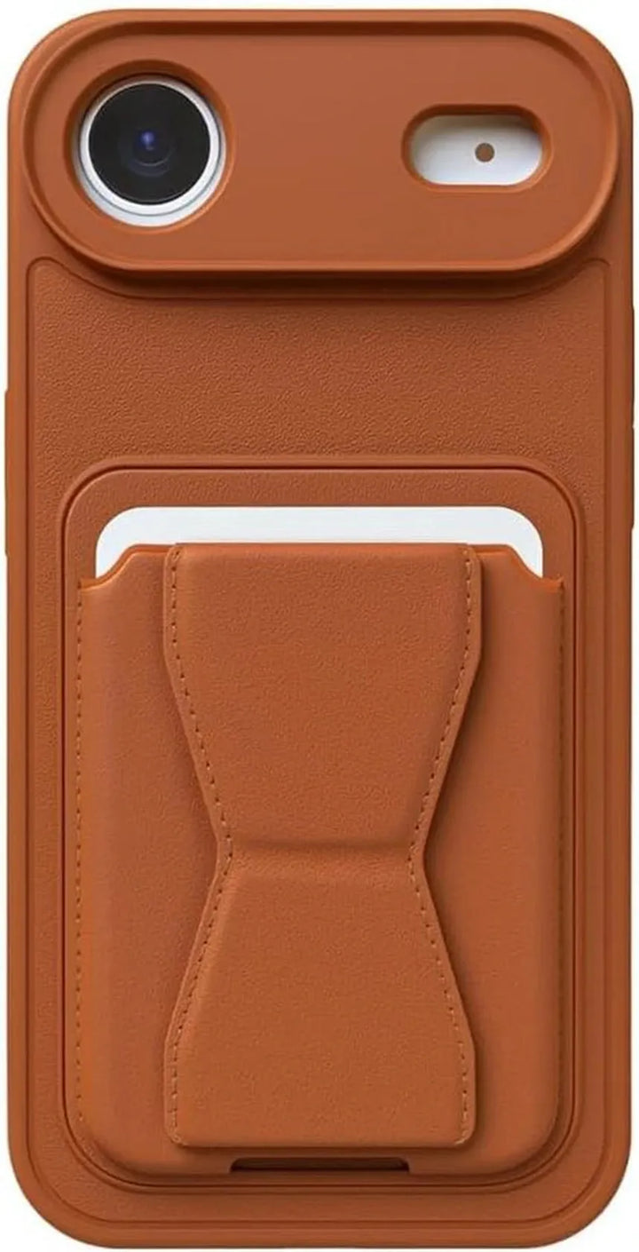 iPhone Air Hoesjes – Schokbestendige Backcover – Kaarthouder – Ingebouwde Standaard – Bruin-Ilumina Benelux