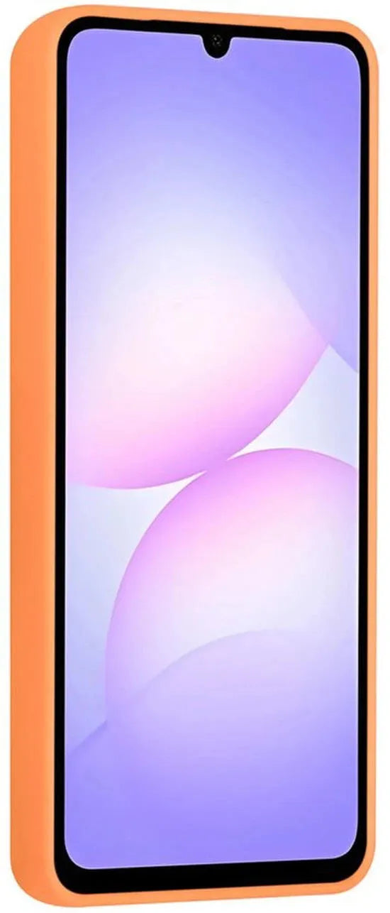 Samsung Galaxy A07 Hoesjes – Siliconen Backcover – Schokbestendig – Ringstandaard – Tangerine Orange-Ilumina Benelux