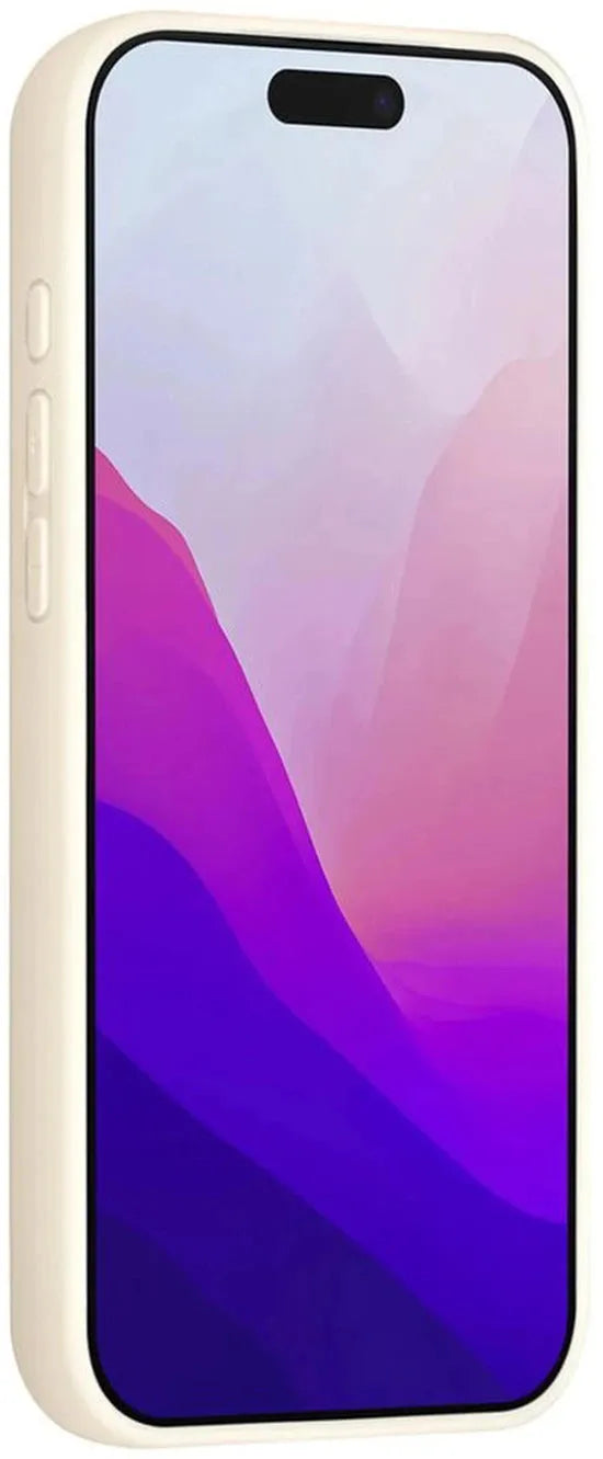 iPhone 17 Pro Hoesjes – Siliconen Backcover – Schokbestendig – Ringstandaard – Antique White-Ilumina Benelux
