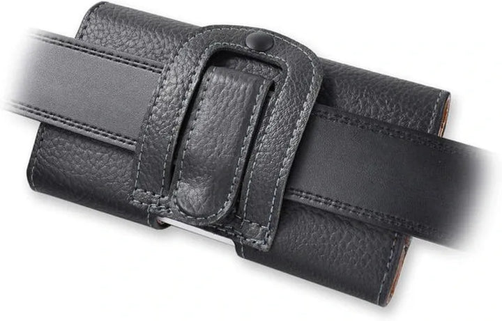 Telefoonholster – Geschikt voor iPhone 16E – Horizontale heuptas – PU leer – Magneetsluiting – Zwart-Ilumina Benelux