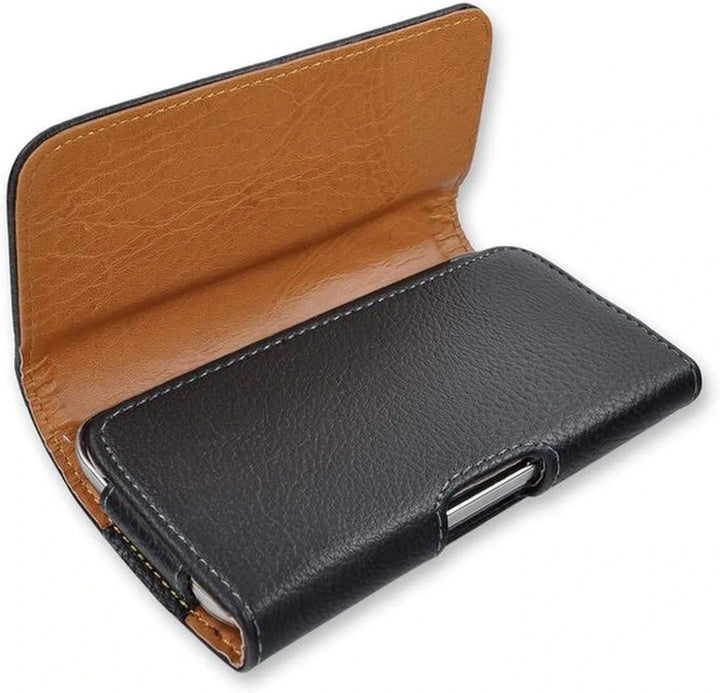 Motorola Moto G85 5G Hoesjes – Horizontale Riem Holster Heuptas – PU Leer – Magneetsluiting – Zwart-Ilumina Benelux