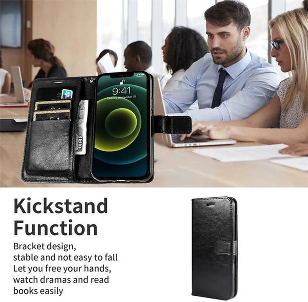 iPhone 16E Hoesjes – Portemonnee Bookcase – Pasjeshouder – Magneetsluiting – Grijs-Ilumina Benelux