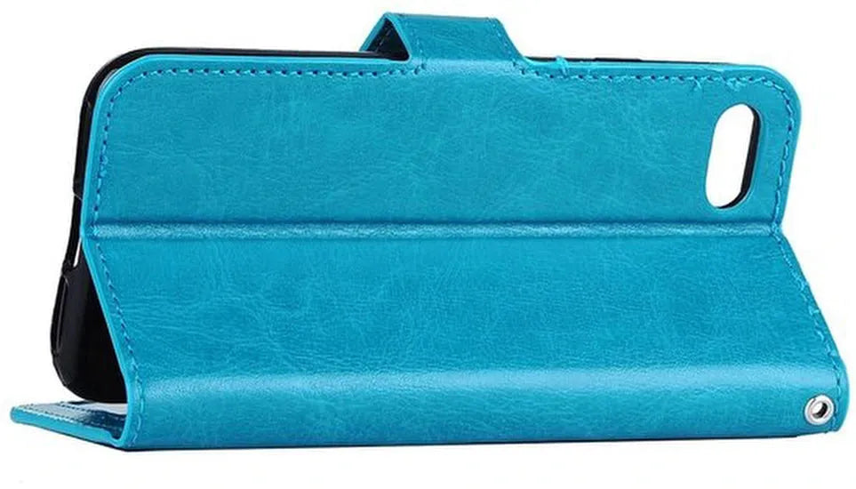 iPhone 7/8/SE 2020/SE 2022 Hoesjes – Portemonnee Bookcase – Pasjeshouder – Magneetsluiting – Turquoise-Ilumina Benelux
