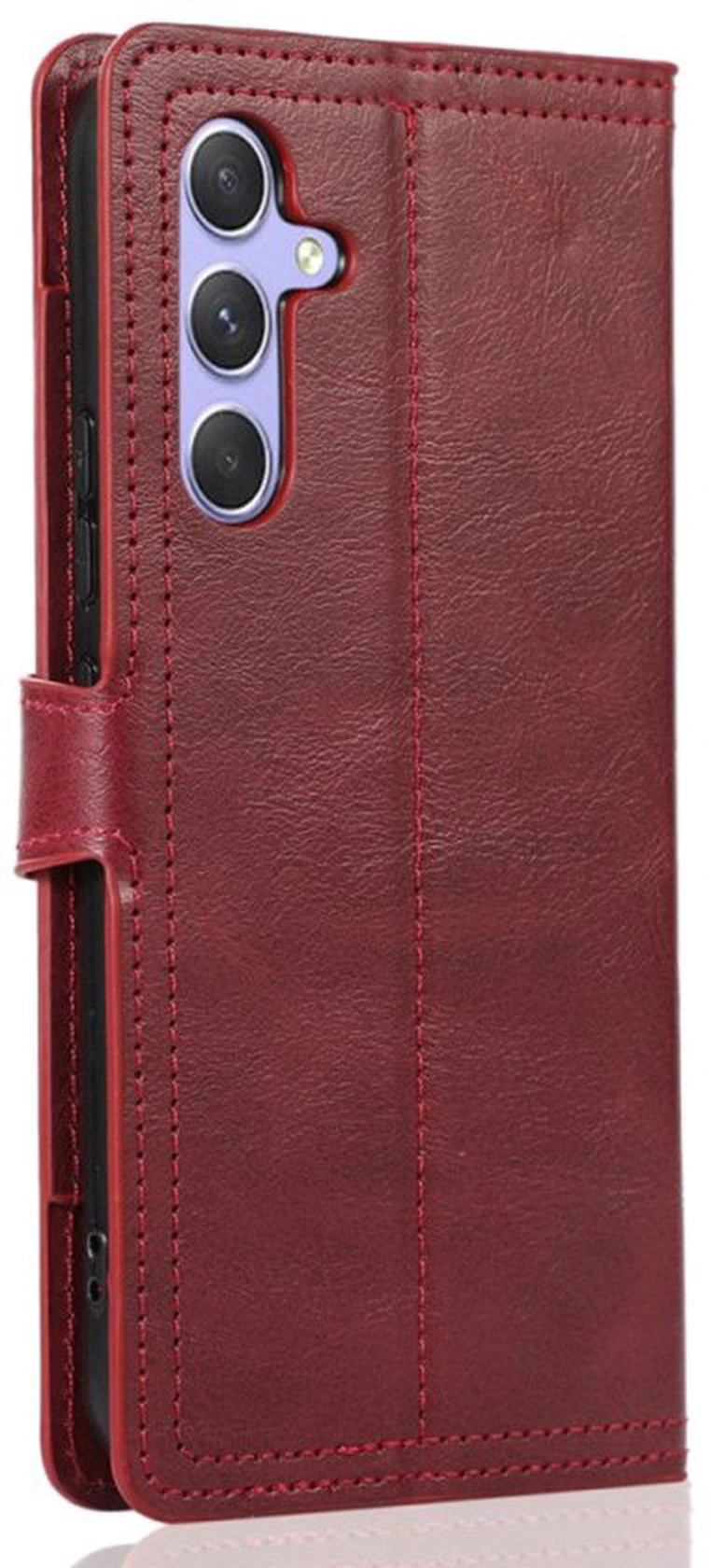 Samsung Galaxy A36/A56 5G Hoesjes – Bookcase Flipcover met Ritssluiting – Magneetsluiting – 5 Pasjeshouder – Rood