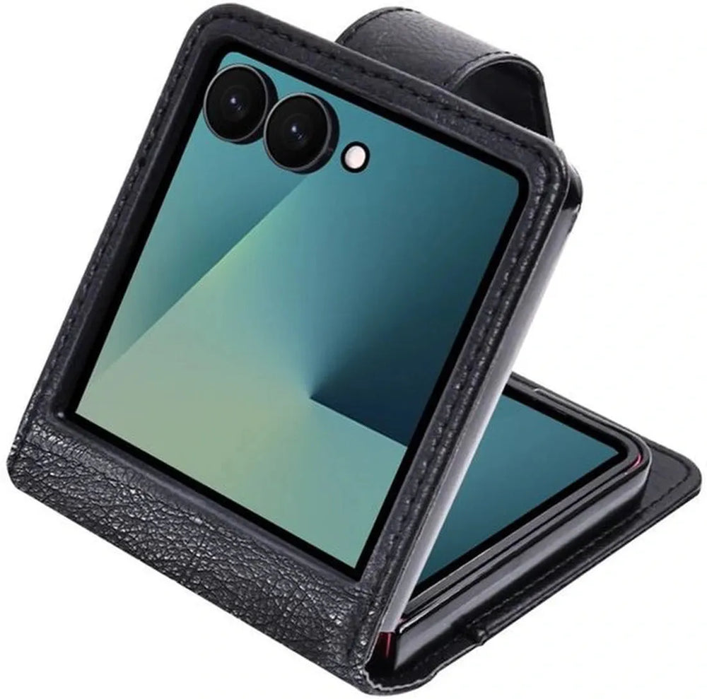 Samsung Galaxy Z Flip 7 Hoesjes – Portemonnee Hoes – Pasjeshouder – Magneetsluiting – Zwart-Ilumina Benelux