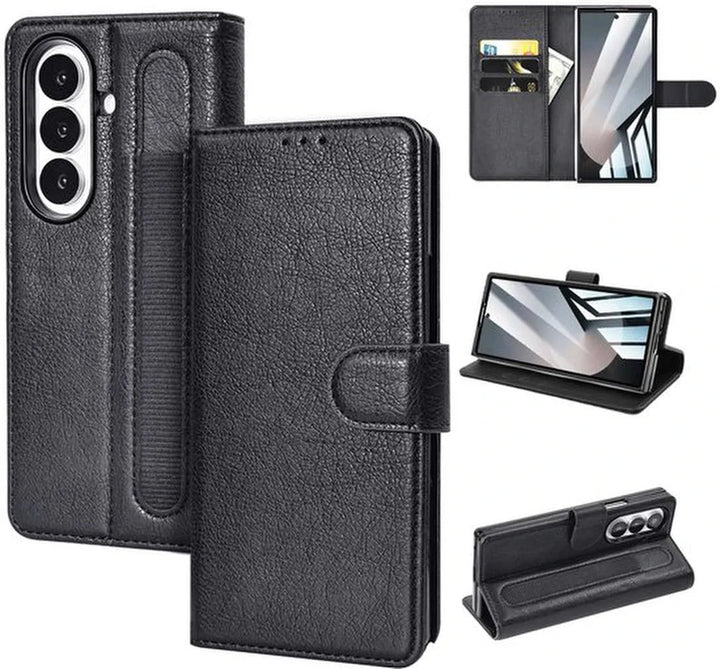 Samsung Galaxy Z Fold 7 Hoesjes – Bookcase Portemonnee Hoes – Pasjeshouder – Magneetsluiting – Zwart-Ilumina Benelux