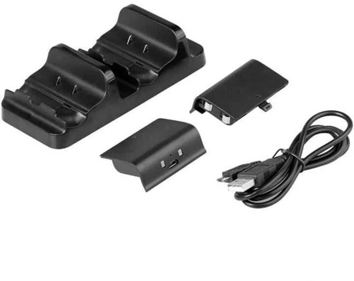Xbox oplaadstation – Docking station – Geschikt voor Xbox Series X/S & One – 2x 800mAh accu + 4 kapjes – LED – Zwart-Oplaadstation controllers-Ilumina Benelux