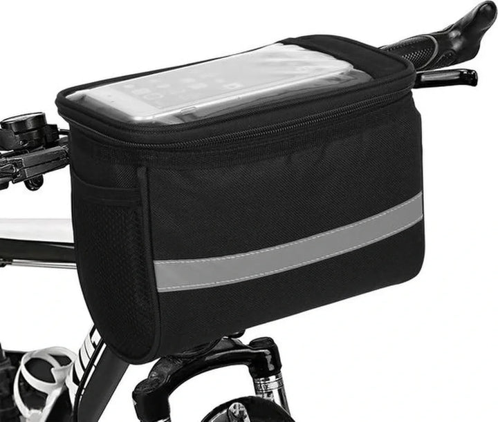 Fietsstuurtas mountainbike – Grote fietsmand koeltas – Waterdicht – Reflecterende band – 10 liter – Zwart-Ilumina Benelux