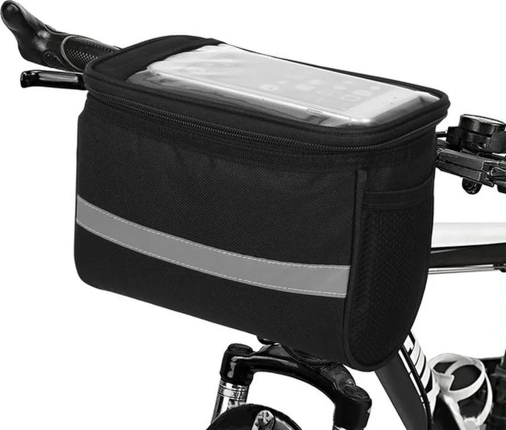 Fietsstuurtas mountainbike – Grote fietsmand koeltas – Waterdicht – Reflecterende band – 10 liter – Zwart-Ilumina Benelux