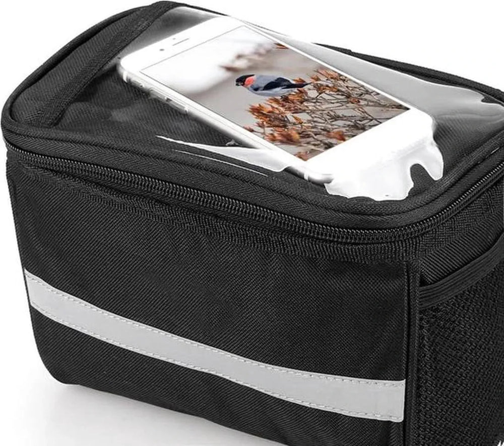 Fietsstuurtas mountainbike – Grote fietsmand koeltas – Waterdicht – Reflecterende band – 10 liter – Zwart-Ilumina Benelux