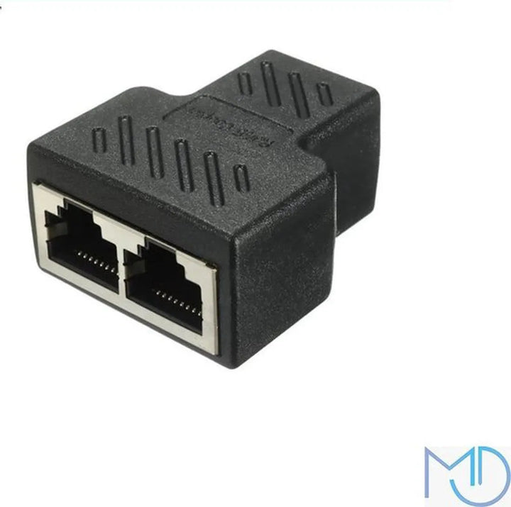 RJ45 Splitter – 1 naar 2 Ethernet LAN Adapter – Netwerk Connector – Compact – Zwart-Ilumina Benelux