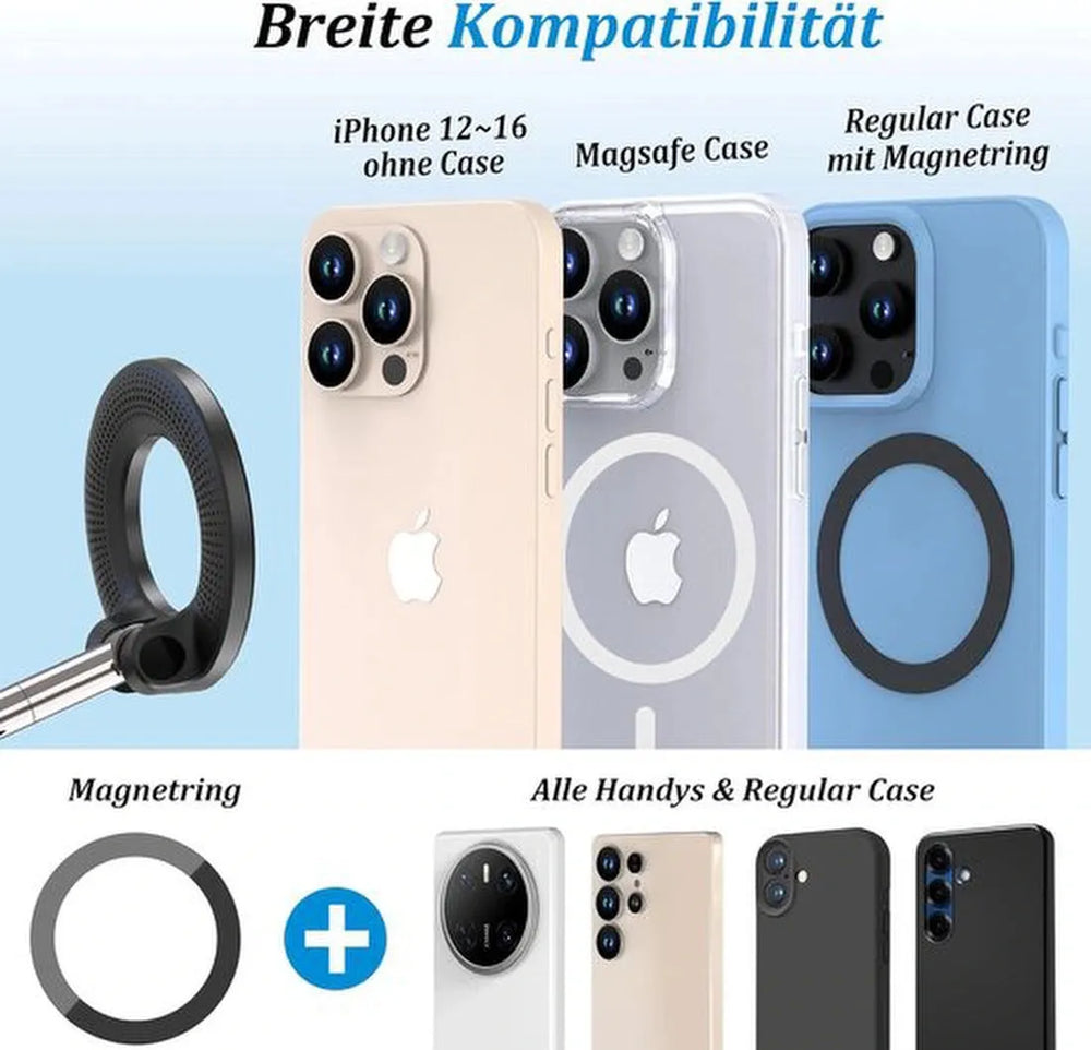 Telefoonhouder auto – Vacuüm magnetisch – 360° draaibaar – Dashboard montage – Zwart-Ilumina Benelux