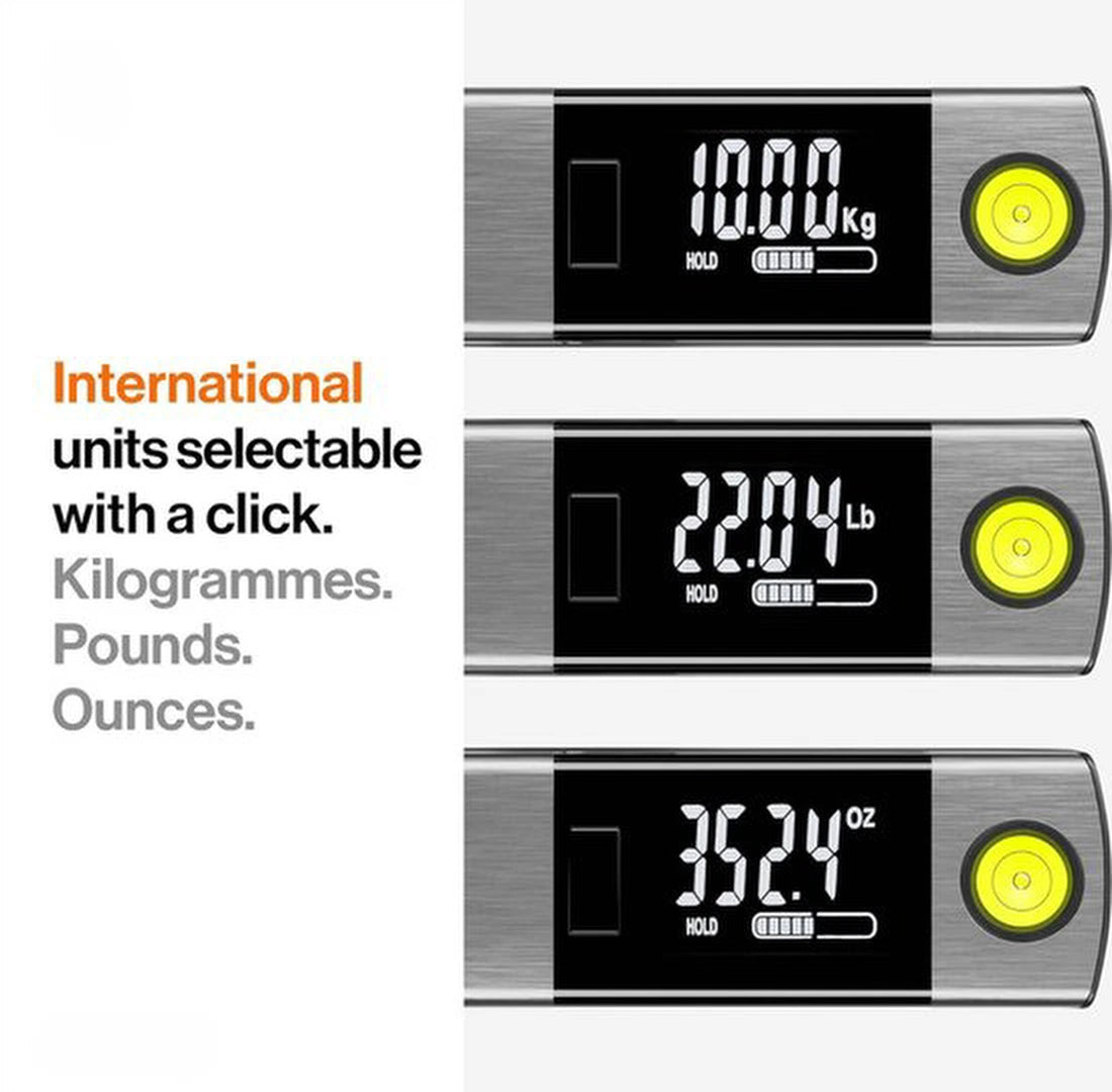 Kofferweegschaal – Digitale bagageweegschaal – Hangweegschaal met LCD-display – Tot 50 kg – Zwart