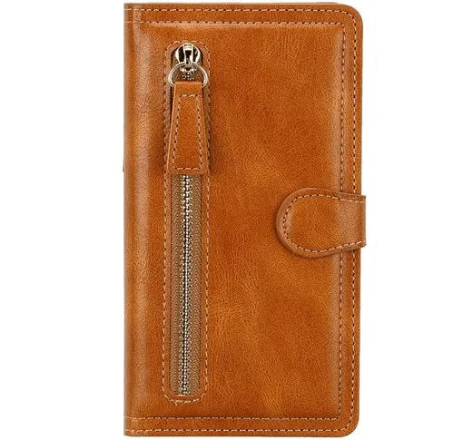 iPhone 16 Pro Max Hoesjes – Vintage Portemonnee Hoes – Pasjeshouder – Magneetsluiting – Lichtbruin-Ilumina Benelux