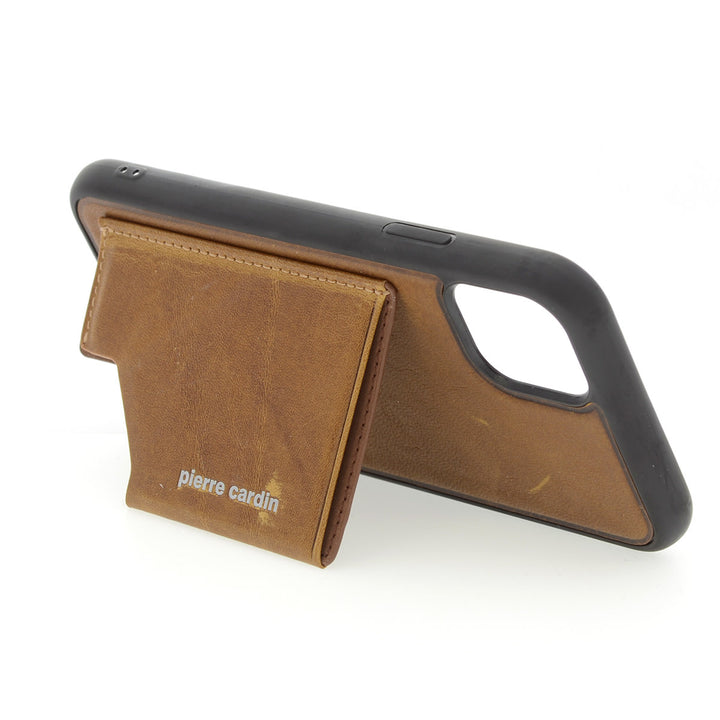 Pierre Cardin Apple iPhone 11 Bruin Backcover hoesje Genuine leather-Hoesjes-Ilumina Benelux