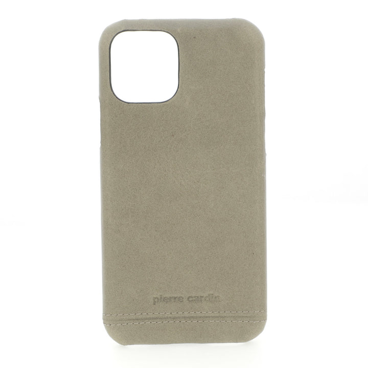 Pierre Cardin Apple iPhone 11 Grijs Backcover hoesje Genuine leather-Hoesjes-Ilumina Benelux