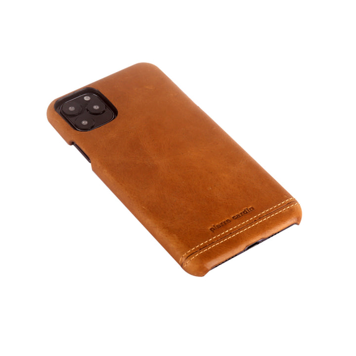 Pierre Cardin Apple iPhone 11 Pro Bruin Backcover hoesje Genuine leather-Hoesjes-Ilumina Benelux
