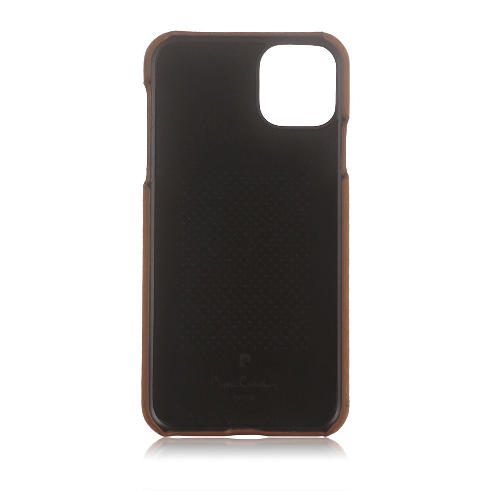 Pierre Cardin Apple iPhone 11 Pro Bruin Backcover hoesje Genuine leather-Hoesjes-Ilumina Benelux