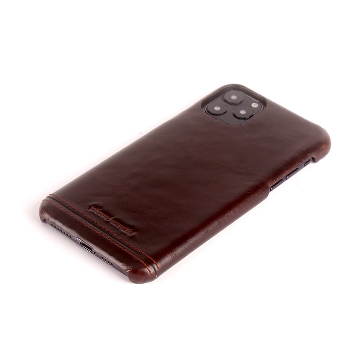 Pierre Cardin Apple iPhone 11 Pro Donker Bruin Backcover hoesje Genuine leather-Hoesjes-Ilumina Benelux