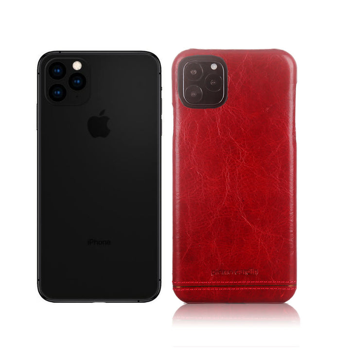 Pierre Cardin Apple iPhone 11 Pro Max Rood Back Cover hoesje Genuine leather-Hoesjes-Ilumina Benelux