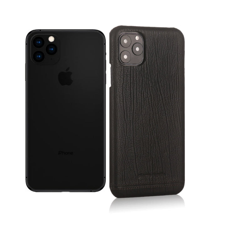 Pierre Cardin Apple iPhone 11 Pro Max Zwart Back Cover hoesje Genuine leather-Hoesjes-Ilumina Benelux