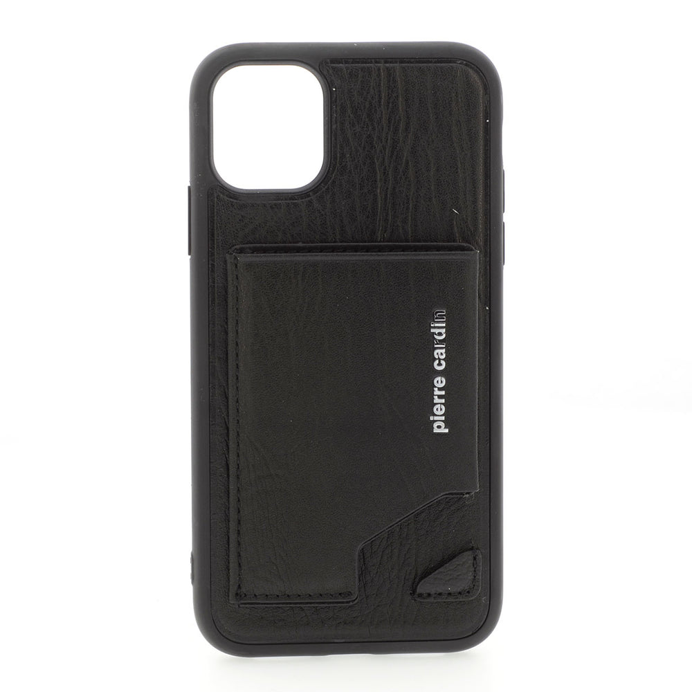 Pierre Cardin Apple iPhone 11 Pro Max Zwart Backcover hoesje Genuine leather-Hoesjes-Ilumina Benelux