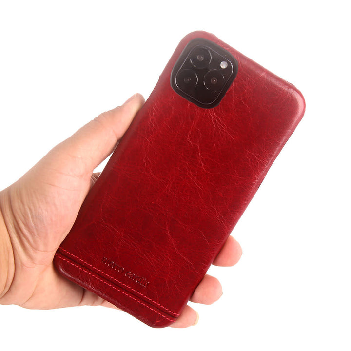 Pierre Cardin Apple iPhone 11 Pro Rood Back Cover hoesje Genuine leather-Hoesjes-Ilumina Benelux