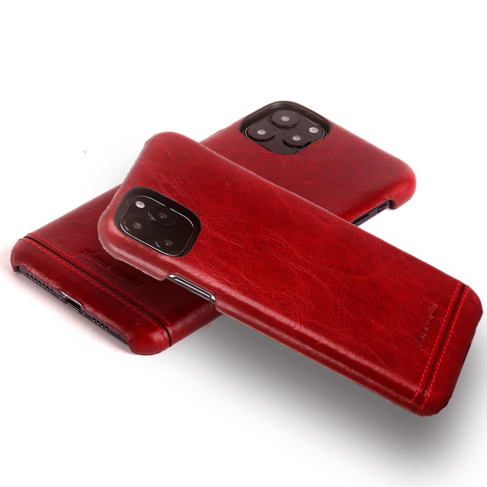Pierre Cardin Apple iPhone 11 Pro Rood Back Cover hoesje Genuine leather-Hoesjes-Ilumina Benelux