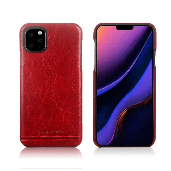 Pierre Cardin Apple iPhone 11 Pro Rood Back Cover hoesje Genuine leather-Hoesjes-Ilumina Benelux