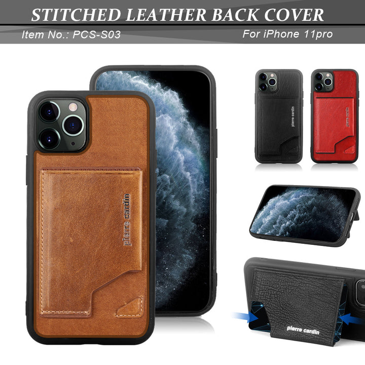 Pierre Cardin Apple iPhone 11 Pro Rood Backcover hoesje Genuine leather-Hoesjes-Ilumina Benelux