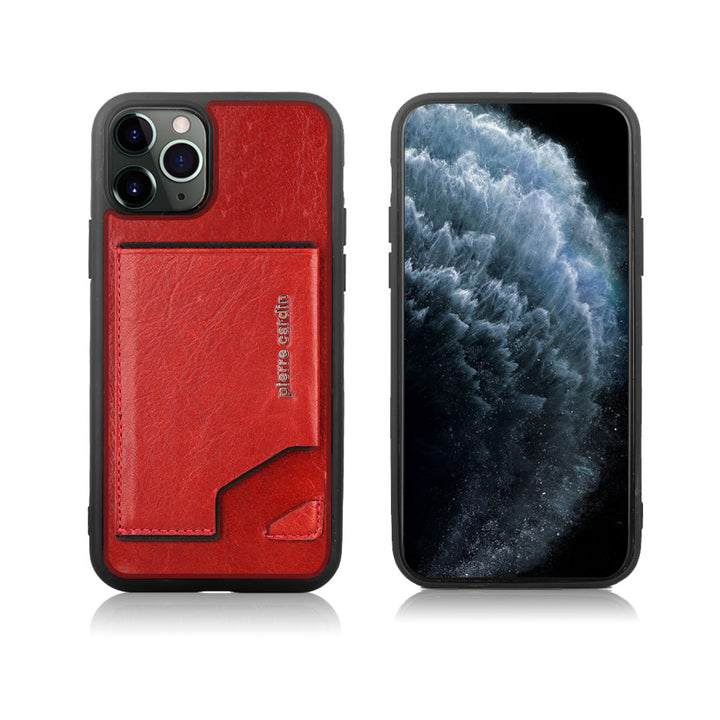 Pierre Cardin Apple iPhone 11 Pro Rood Backcover hoesje Genuine leather-Hoesjes-Ilumina Benelux