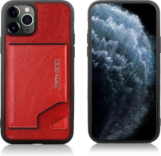 Pierre Cardin Apple iPhone 11 Rood Backcover hoesje Genuine leather-Hoesjes-Ilumina Benelux