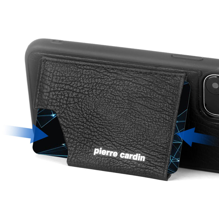 Pierre Cardin Apple iPhone 12 Mini zwart Backcover hoesje - Echt leder-Hoesjes-Ilumina Benelux