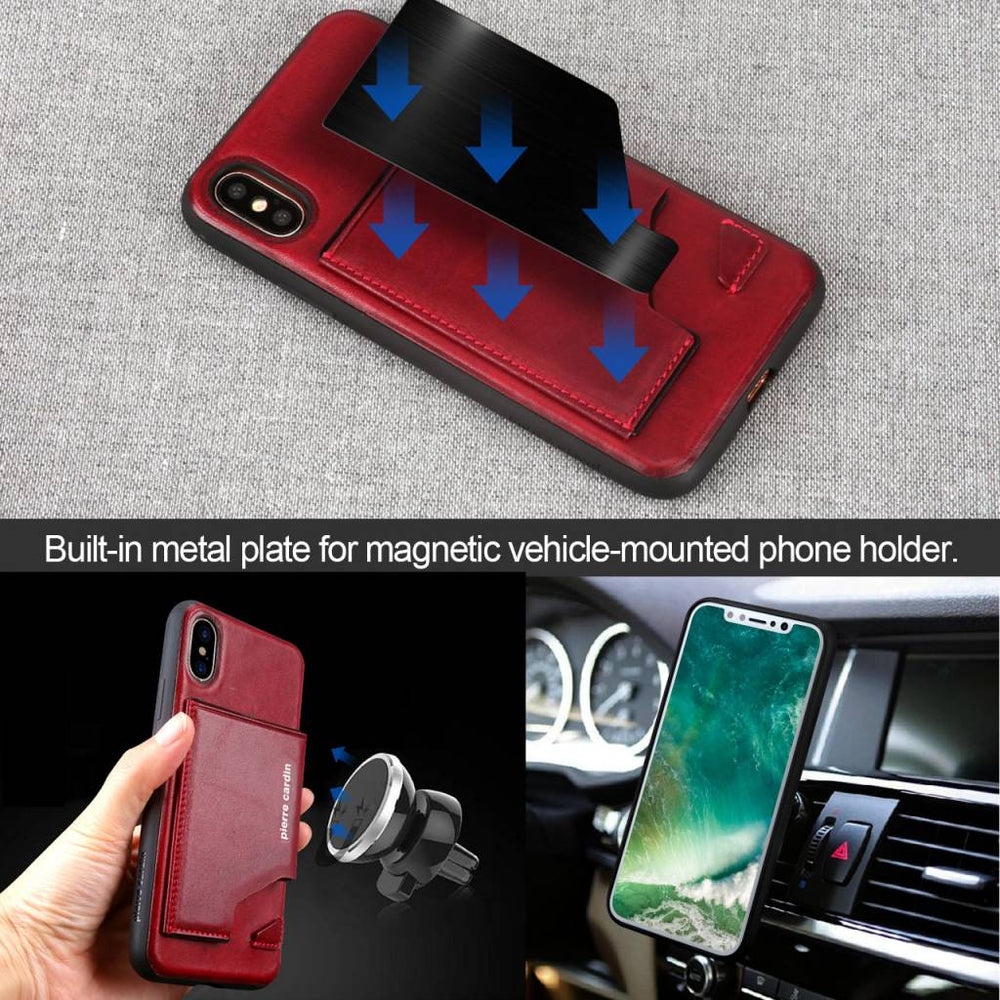 Pierre Cardin Backcover voor Apple iPhone X-Xs - Rood-Hoesjes-Ilumina Benelux
