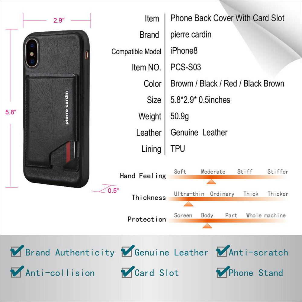 Pierre Cardin Backcover voor Apple iPhone X-Xs - Rood-Hoesjes-Ilumina Benelux
