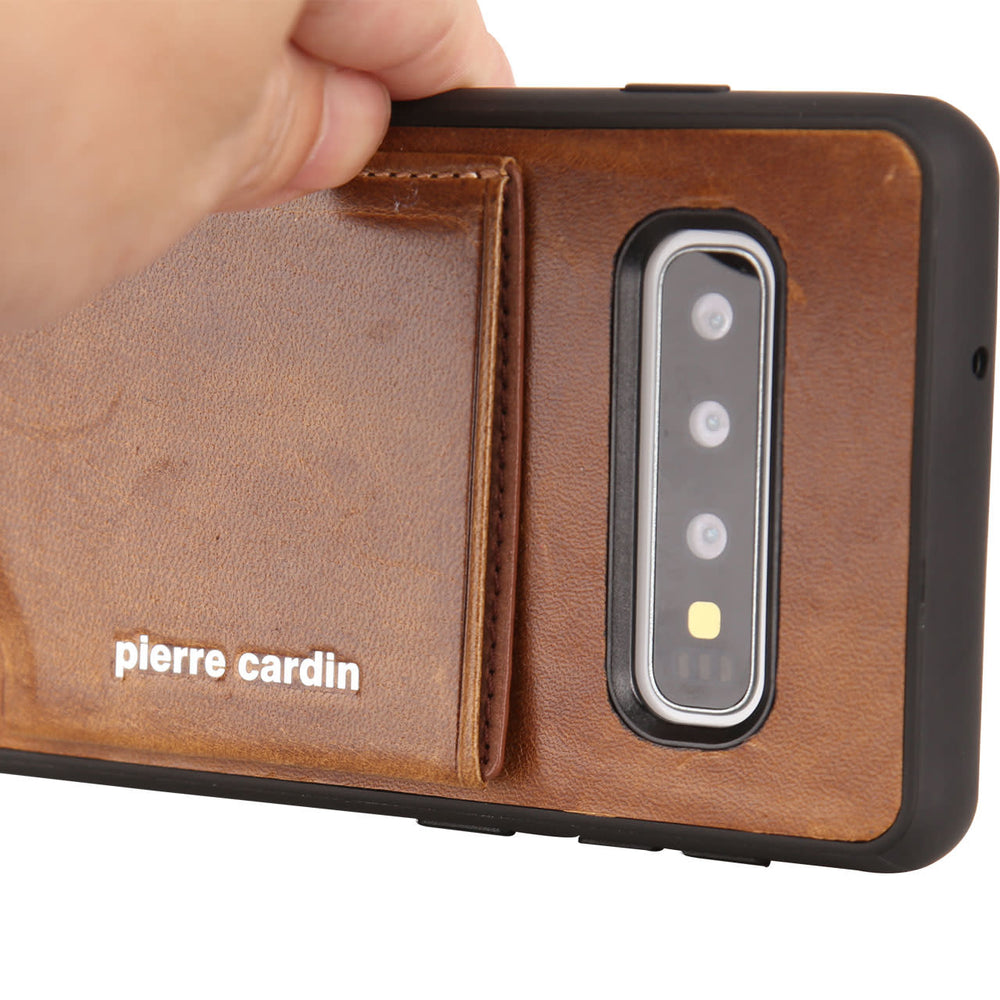 Pierre Cardin Backcover voor Samsung Galaxy S10 - Bruin-Hoesjes-Ilumina Benelux