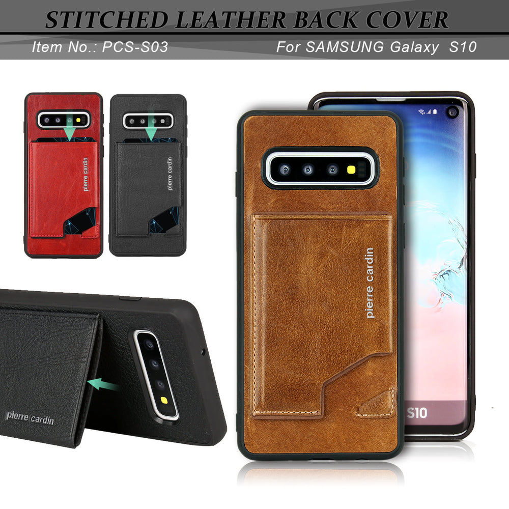 Pierre Cardin Backcover voor Samsung Galaxy S10 - Bruin-Hoesjes-Ilumina Benelux